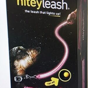 Nitey leash, Dog Leash. LED pink Glow. 5 ft.